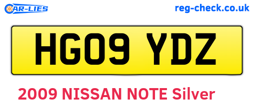HG09YDZ are the vehicle registration plates.