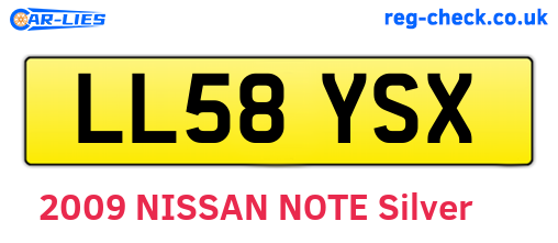 LL58YSX are the vehicle registration plates.