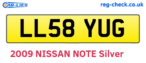 LL58YUG are the vehicle registration plates.