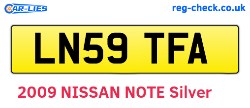 LN59TFA are the vehicle registration plates.