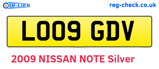 LO09GDV are the vehicle registration plates.
