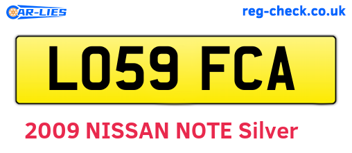 LO59FCA are the vehicle registration plates.