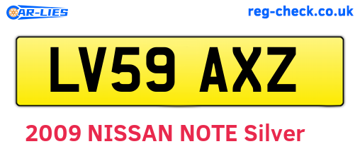 LV59AXZ are the vehicle registration plates.