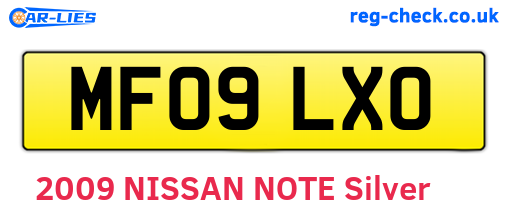 MF09LXO are the vehicle registration plates.