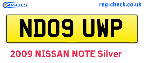 ND09UWP are the vehicle registration plates.
