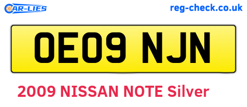OE09NJN are the vehicle registration plates.