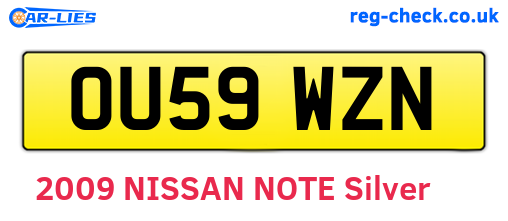 OU59WZN are the vehicle registration plates.