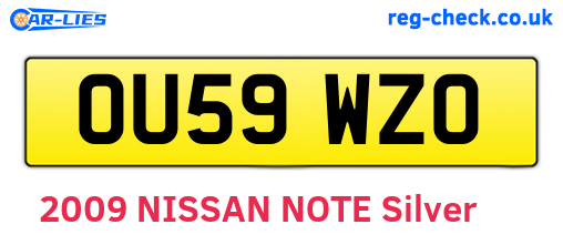 OU59WZO are the vehicle registration plates.