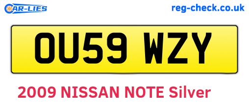 OU59WZY are the vehicle registration plates.