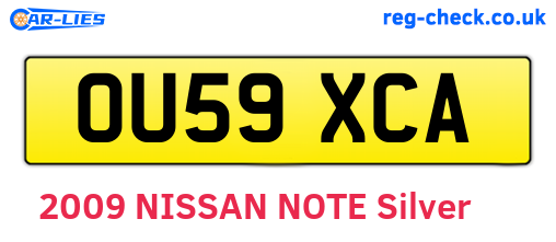 OU59XCA are the vehicle registration plates.