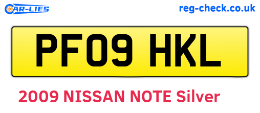 PF09HKL are the vehicle registration plates.