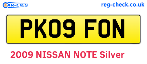 PK09FON are the vehicle registration plates.
