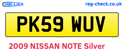 PK59WUV are the vehicle registration plates.