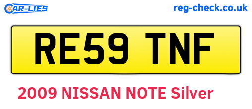 RE59TNF are the vehicle registration plates.