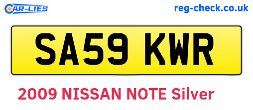 SA59KWR are the vehicle registration plates.