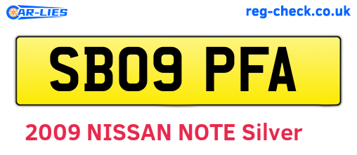 SB09PFA are the vehicle registration plates.
