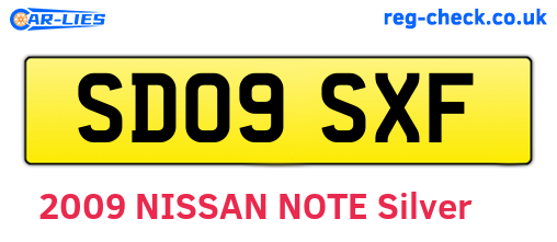 SD09SXF are the vehicle registration plates.