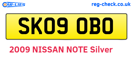 SK09OBO are the vehicle registration plates.