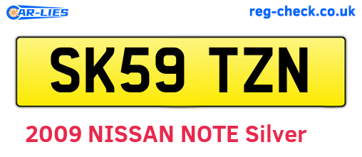 SK59TZN are the vehicle registration plates.