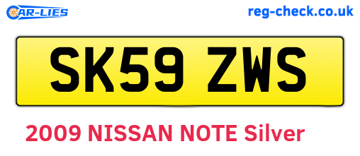 SK59ZWS are the vehicle registration plates.
