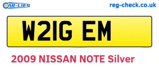 W21GEM are the vehicle registration plates.