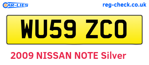 WU59ZCO are the vehicle registration plates.