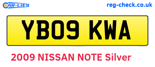 YB09KWA are the vehicle registration plates.