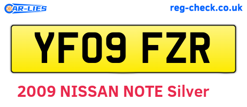 YF09FZR are the vehicle registration plates.