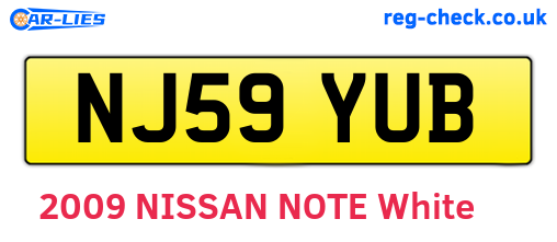 NJ59YUB are the vehicle registration plates.