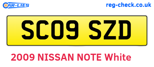 SC09SZD are the vehicle registration plates.