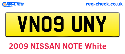 VN09UNY are the vehicle registration plates.