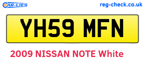 YH59MFN are the vehicle registration plates.