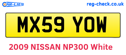 MX59YOW are the vehicle registration plates.
