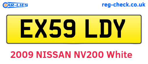 EX59LDY are the vehicle registration plates.