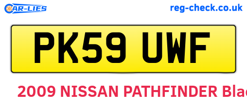 PK59UWF are the vehicle registration plates.