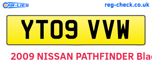 YT09VVW are the vehicle registration plates.