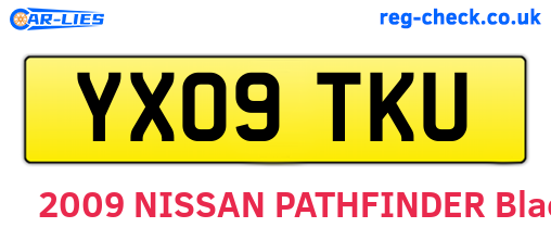 YX09TKU are the vehicle registration plates.