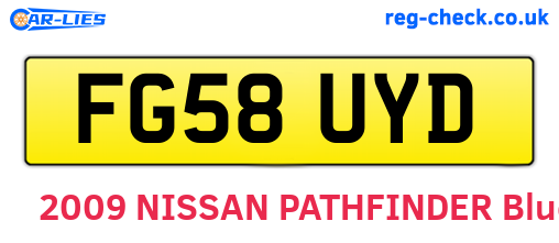 FG58UYD are the vehicle registration plates.