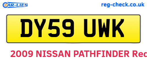 DY59UWK are the vehicle registration plates.