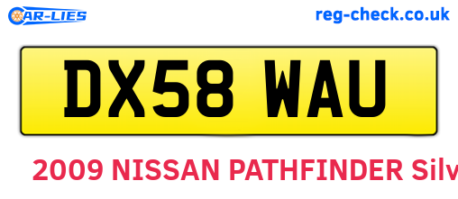 DX58WAU are the vehicle registration plates.