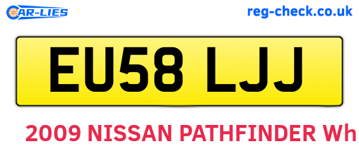 EU58LJJ are the vehicle registration plates.