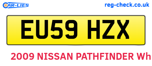 EU59HZX are the vehicle registration plates.