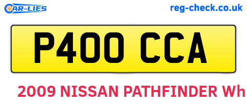 P400CCA are the vehicle registration plates.
