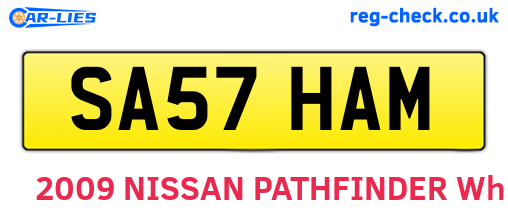 SA57HAM are the vehicle registration plates.