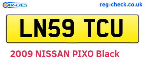 LN59TCU are the vehicle registration plates.