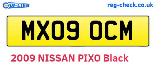 MX09OCM are the vehicle registration plates.