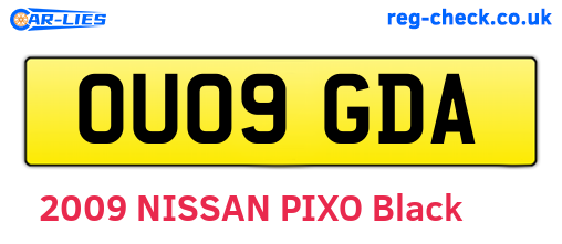 OU09GDA are the vehicle registration plates.