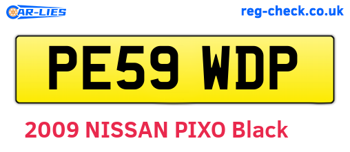 PE59WDP are the vehicle registration plates.