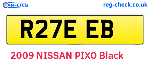 R27EEB are the vehicle registration plates.