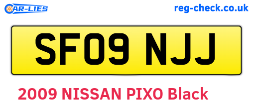SF09NJJ are the vehicle registration plates.